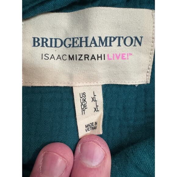 Isaac Mizrahi Live Bridgehampton Cotton Gauze Jacket Deep Sea Large NWOT - Picture 4 of 14